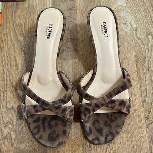 L’Agence cheetah kitten heels